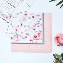 将图片加载到图库查看器，Selected Hanky Women’s 100% Cotton Square Soft Handkerchief, Teacup and Flower Print Hankies, Suitable for Gifts, 3 Pieces-43cm*43cm-Pink