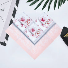 将图片加载到图库查看器，Selected Hanky Women’s 100% Cotton Square Soft Handkerchief, Teacup and Flower Print Hankies, Suitable for Gifts, 3 Pieces-43cm*43cm-Pink