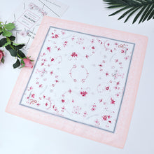 将图片加载到图库查看器，Selected Hanky Women’s 100% Cotton Square Soft Handkerchief, Teacup and Flower Print Hankies, Suitable for Gifts, 3 Pieces-43cm*43cm-Pink