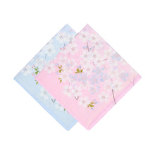 将图片加载到图库查看器，Selected Hanky Women’s 100% Cotton Square Soft Handkerchief, Cherry Blossom Print Hankies, Suitable for Gifts, 2 Pieces-40cm*40cm