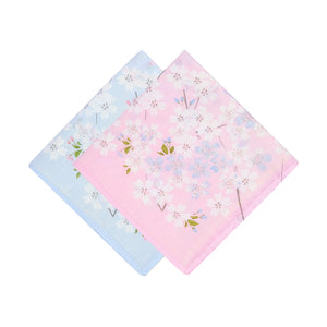 Selected Hanky Women’s 100% Cotton Square Soft Handkerchief, Cherry Blossom Print Hankies, Suitable for Gifts, 2 Pieces-40cm*40cm