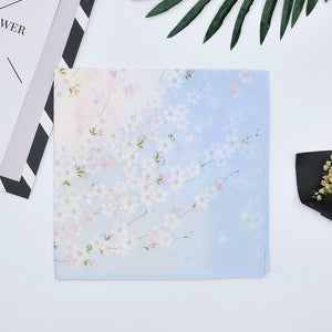 Selected Hanky Women’s 100% Cotton Square Soft Handkerchief, Cherry Blossom Print Hankies, Suitable for Gifts, 2 Pieces-40cm*40cm