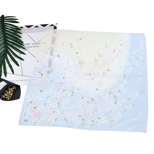 Selected Hanky Women’s 100% Cotton Square Soft Handkerchief, Cherry Blossom Print Hankies, Suitable for Gifts, 2 Pieces-40cm*40cm