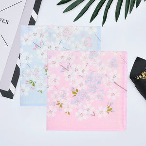 Selected Hanky Women’s 100% Cotton Square Soft Handkerchief, Cherry Blossom Print Hankies, Suitable for Gifts, 2 Pieces-40cm*40cm