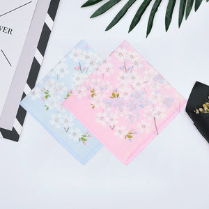 Selected Hanky Women’s 100% Cotton Square Soft Handkerchief, Cherry Blossom Print Hankies, Suitable for Gifts, 2 Pieces-40cm*40cm