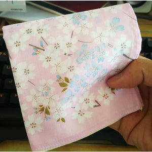 Selected Hanky Women’s 100% Cotton Square Soft Handkerchief, Cherry Blossom Print Hankies, Suitable for Gifts, 3 Pieces-40cm*40cm, Pink