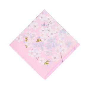 Selected Hanky Women’s 100% Cotton Square Soft Handkerchief, Cherry Blossom Print Hankies, Suitable for Gifts, 3 Pieces-40cm*40cm, Pink