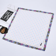 将图片加载到图库查看器，Selected Hanky Women’s 100% Cotton Square Soft Handkerchief, Flora and Cat Print Hankies, Suitable for Gifts, 3 Pieces-40cm*40cm, Blue