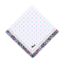 将图片加载到图库查看器，Selected Hanky Women’s 100% Cotton Square Soft Handkerchief, Flora and Cat Print Hankies, Suitable for Gifts, 3 Pieces-40cm*40cm, Blue