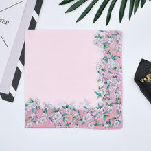 将图片加载到图库查看器，Selected Hanky Women’s 100% Cotton Square Soft Handkerchief, Peach Blossom Print Hankies, Suitable for Gifts, 3 Pieces-40cm*40cm