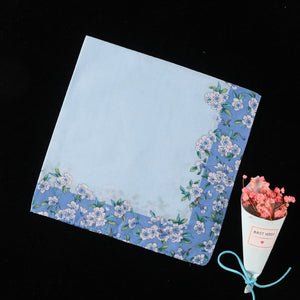 Selected Hanky Women’s 100% Cotton Square Soft Handkerchief, Peach Blossom Print Hankies, Suitable for Gifts, 3 Pieces-40cm*40cm