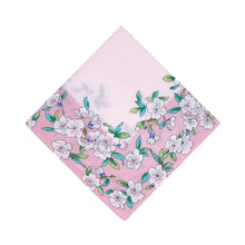 将图片加载到图库查看器，Selected Hanky Women’s 100% Cotton Square Soft Handkerchief, Peach Blossom Print Hankies, Suitable for Gifts, 3 Pieces-40cm*40cm, Pink