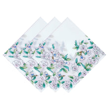 将图片加载到图库查看器，Selected Hanky Women’s 100% Cotton Square Soft Handkerchief, Peach Blossom Print Hankies, Suitable for Gifts, 3 Pieces-40cm*40cm, White