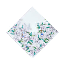 将图片加载到图库查看器，Selected Hanky Women’s 100% Cotton Square Soft Handkerchief, Peach Blossom Print Hankies, Suitable for Gifts, 3 Pieces-40cm*40cm, White