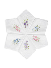 将图片加载到图库查看器，Selected Hanky Floral Embroidered Ladies women&#39;s Handkerchief with Lace 6 Piece-15-01