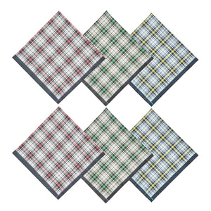 Selected Hanky 100% Cotton Men's Handkerchief 6 Piece Gift Set - 12-10