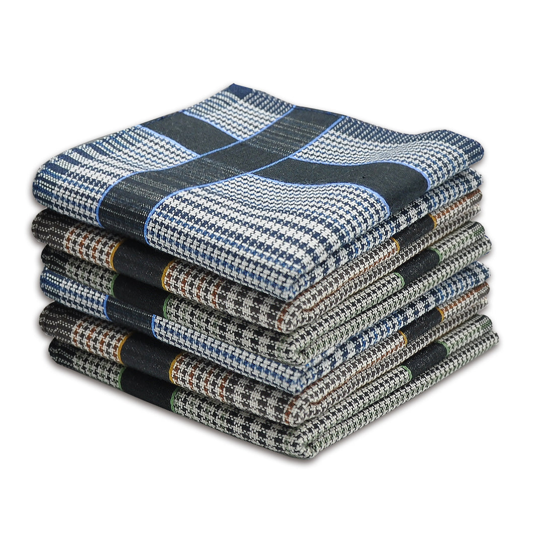 Selected Hanky 100% Cotton Men's Handkerchief 6 Piece Gift Set - 13-17