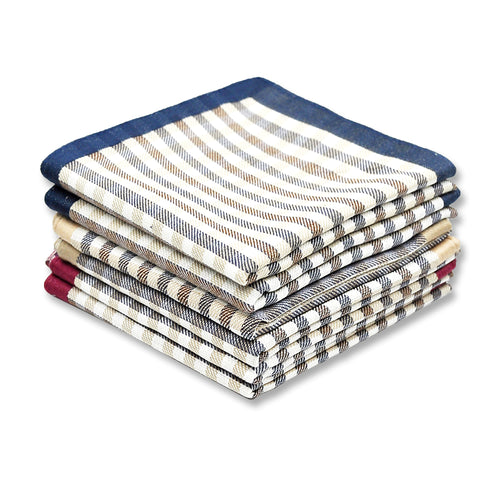 Selected Hanky 100% Cotton Men's Handkerchief 6 Piece Gift Set - 17-01