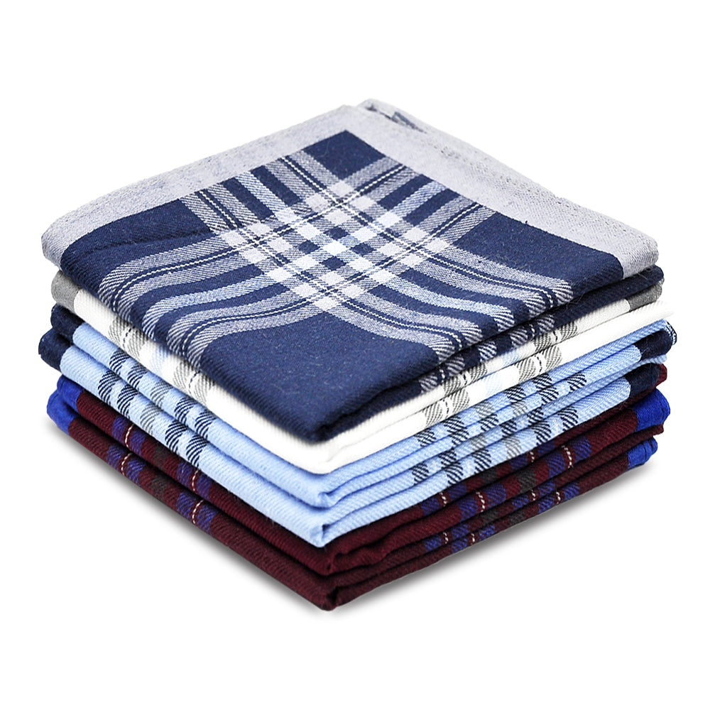 Selected Hanky 100% Cotton Men's Handkerchief 6 Piece Gift Set - 17-05