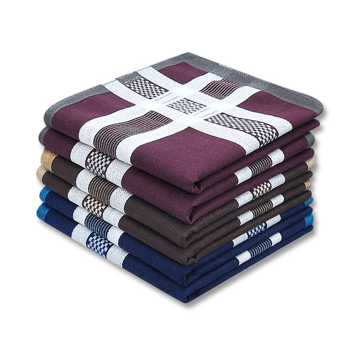 Selected Hanky 100% Cotton Men's Handkerchief 6 Piece Gift Set - 19-03