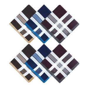 Selected Hanky 100% Cotton Men's Handkerchief 6 Piece Gift Set - 19-03