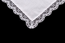 将图片加载到图库查看器，Selected Hanky Ladies/Women&#39;s Solid White Cotton Handkerchief with Lace for Embroidery 6 Piece-03