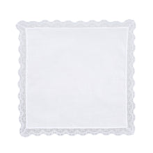 将图片加载到图库查看器，Selected Hanky Ladies/Women&#39;s Solid White Cotton Handkerchief with Lace for Embroidery 6 Piece-03