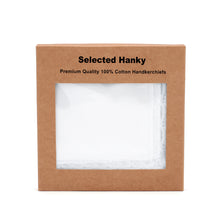 将图片加载到图库查看器，Selected Hanky Ladies/Women&#39;s Solid White Cotton Handkerchief with Lace for Embroidery 6 Piece-03