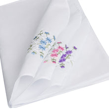 将图片加载到图库查看器，Selected Hanky Ladies/Women&#39;s Cotton Handkerchief Flower Embroidered with Lace 6/12 Pack - Assorted