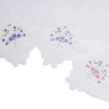 将图片加载到图库查看器，Selected Hanky Ladies/Women&#39;s Cotton Handkerchief Flower Embroidered with Lace 6/12 Pack - Assorted