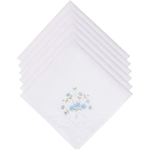 将图片加载到图库查看器，Selected Hanky Ladies/Women&#39;s Cotton Handkerchief Flower Embroidered with Lace 6/12 Pack - Assorted